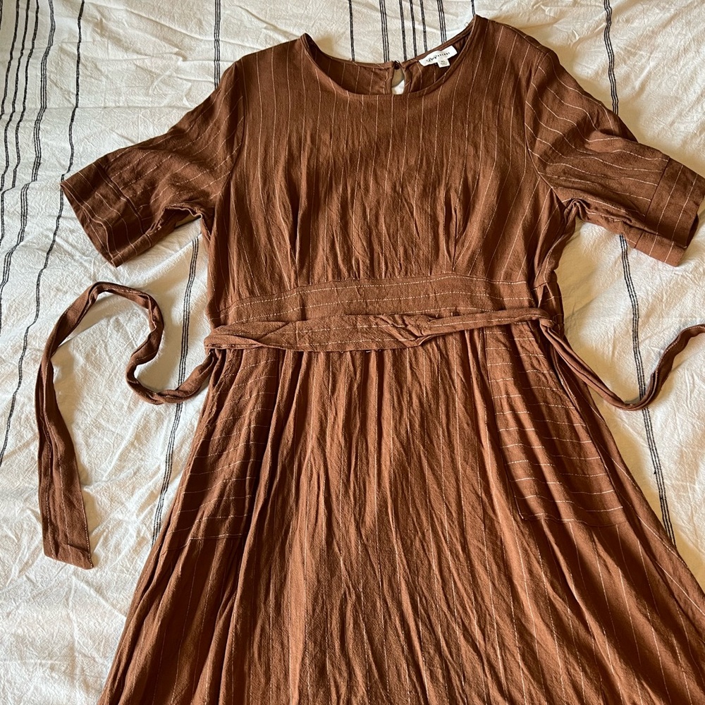 Lucy Avenue Brown stripes dress size XL